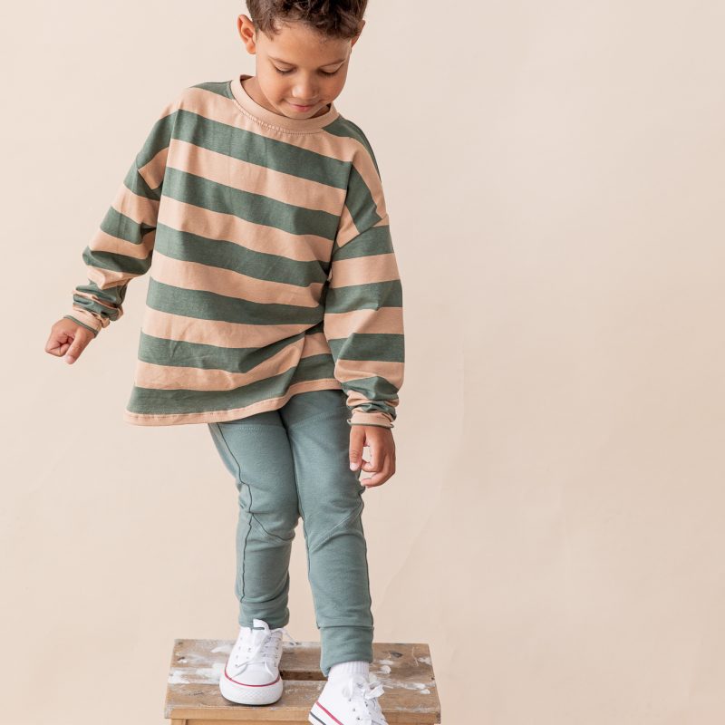 LONG PASIAK GŁADKI OLIWKOWO-BEŻOWY FUNKIDS