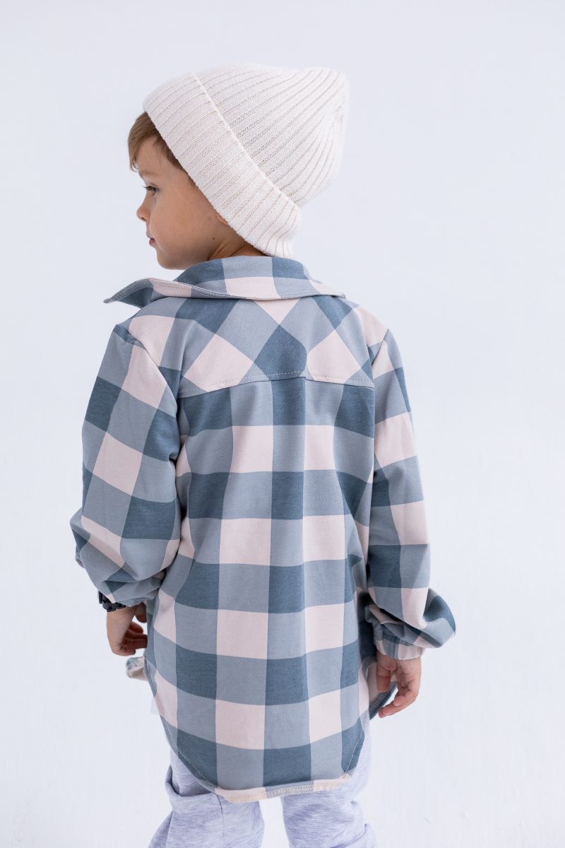 KOSZULA W KRATĘ PASTEL NIEBIESKO-BEŻOWA FUNKIDS