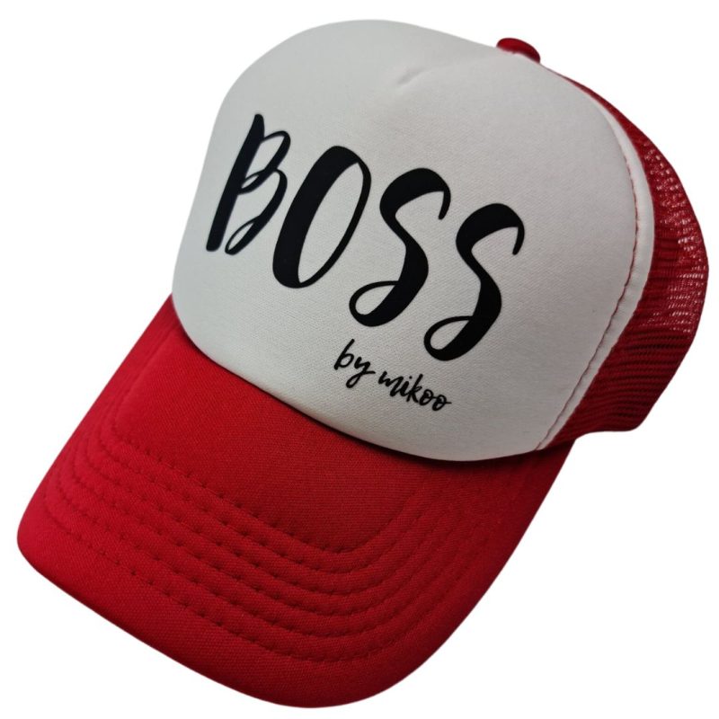 Full Cap Boss czerwono biała