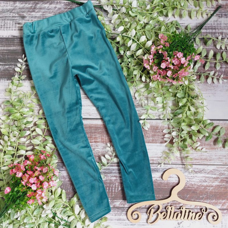 Leginsy welurowe turkus