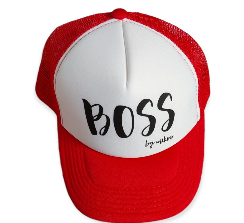 Full Cap Boss czerwono biała