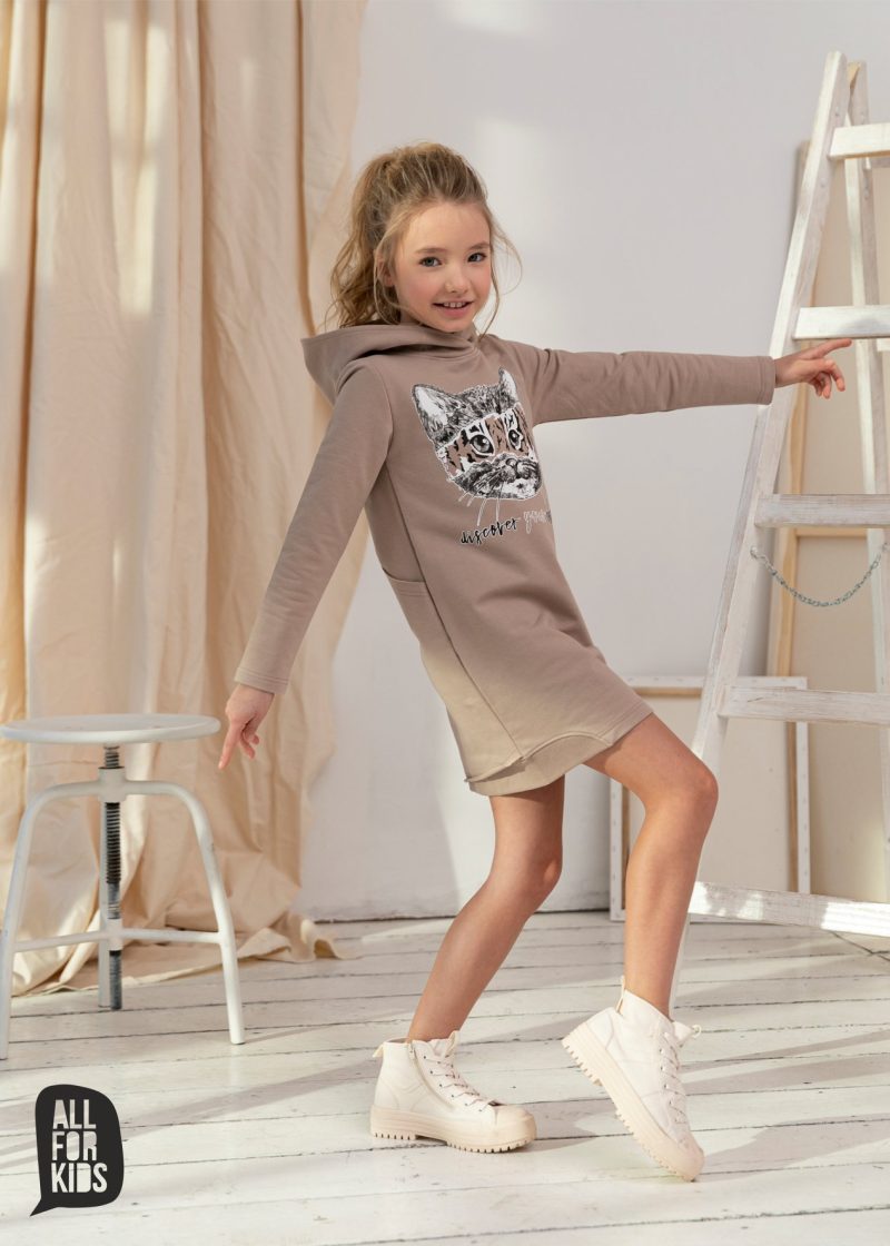 Tunika z kotem beżowa