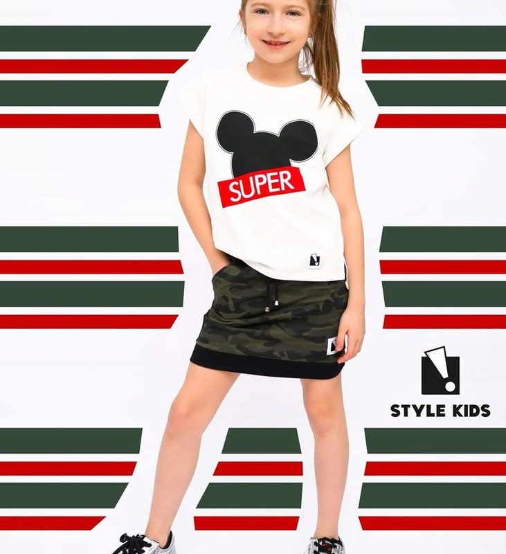 Komplet Style Kids ze spódniczką moro