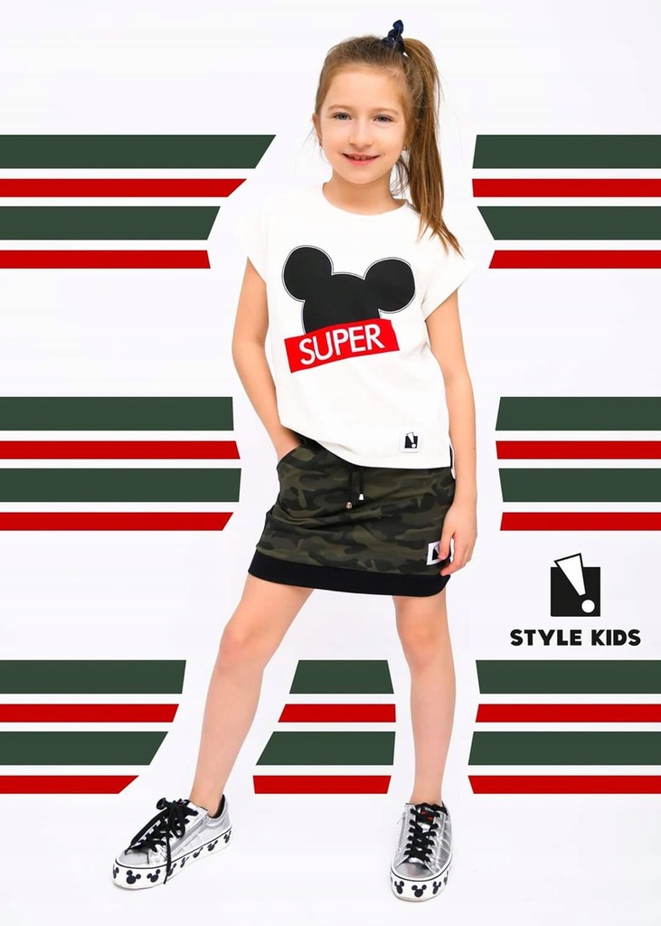 Komplet Style Kids ze spódniczką moro
