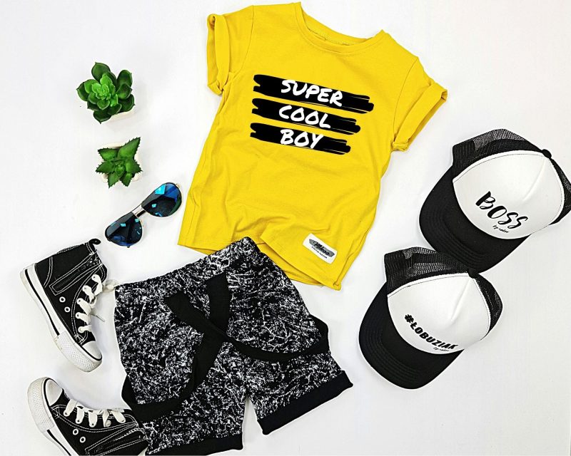 T-shirt Super Cool Boy żółty