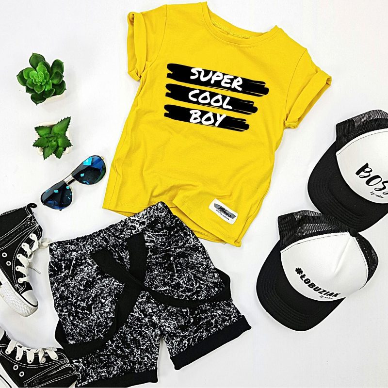 T-shirt Super Cool Boy żółty