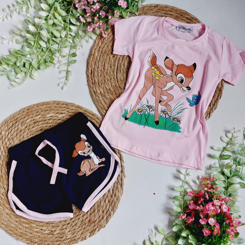 Komplet bluzka i szorty jelonek