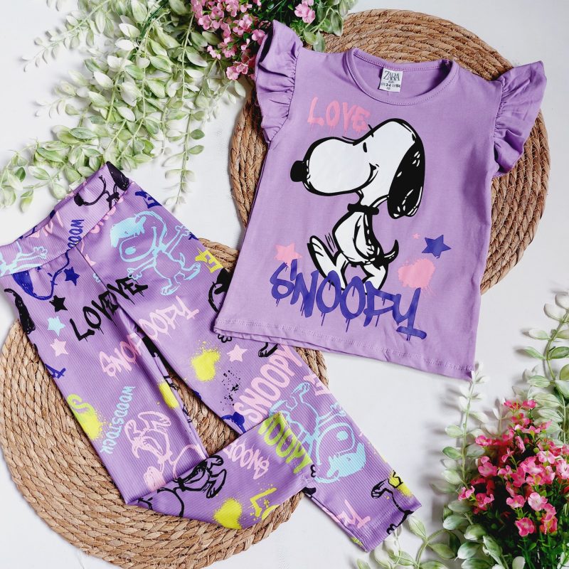 Fioletowy komplet Snoopy