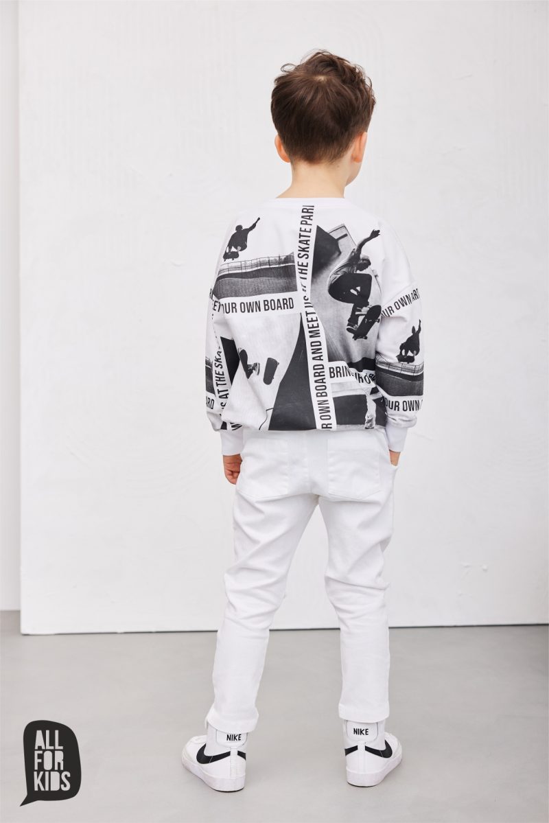 Biała bluza Skateboard All for Kids