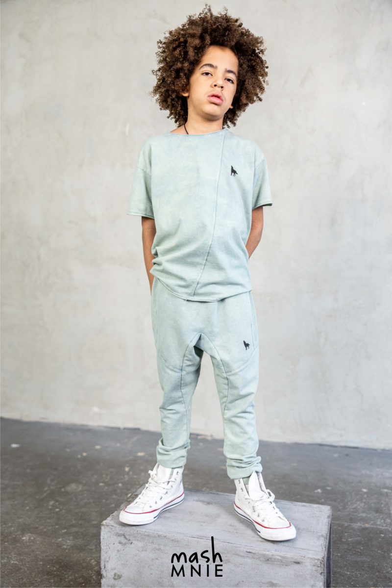 Miętowe spodnie vintage wash MashMnie