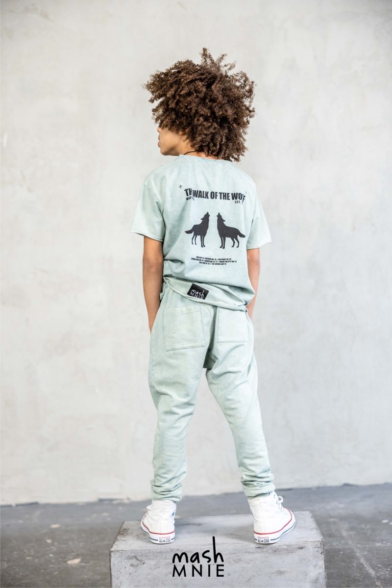 Miętowe spodnie vintage wash MashMnie