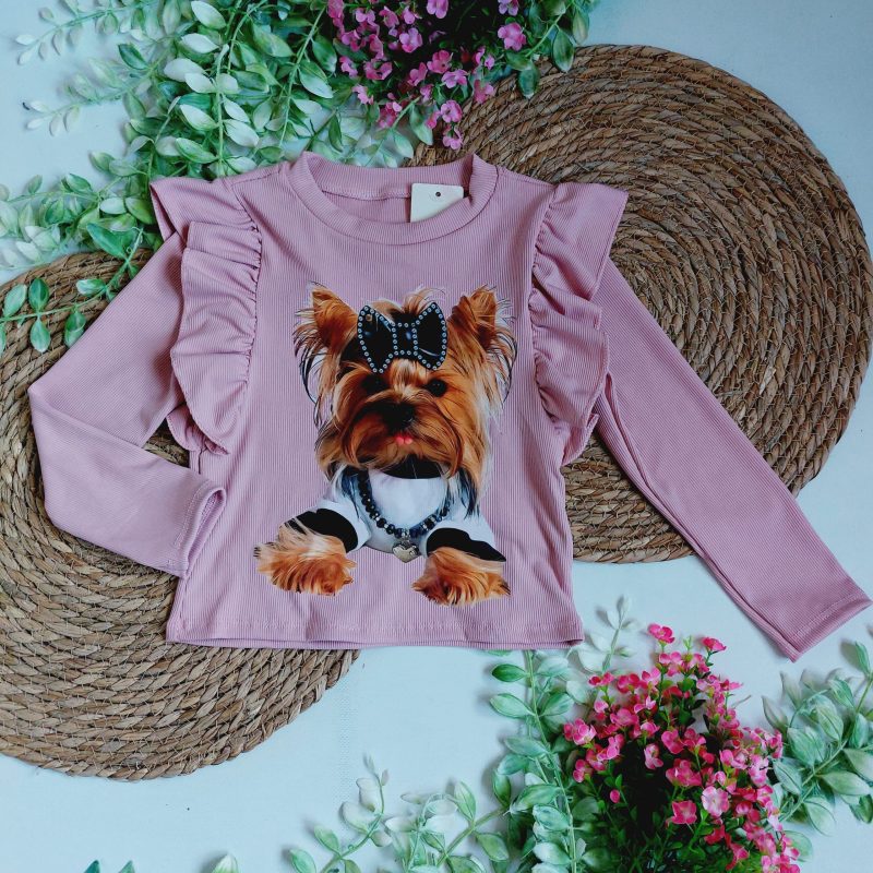 Bluzka prążkowana z falbankami York