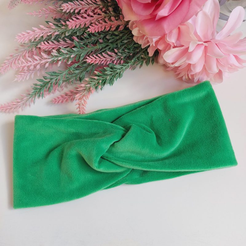 Opaska welurowa zielona