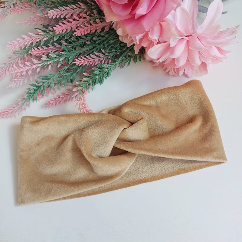 Opaska welurowa beż