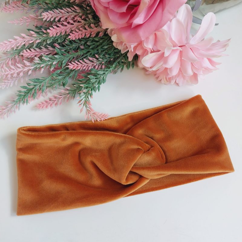 Opaska welurowa ruda