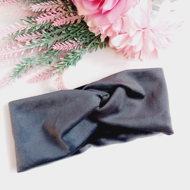 Opaska welurowa grafit