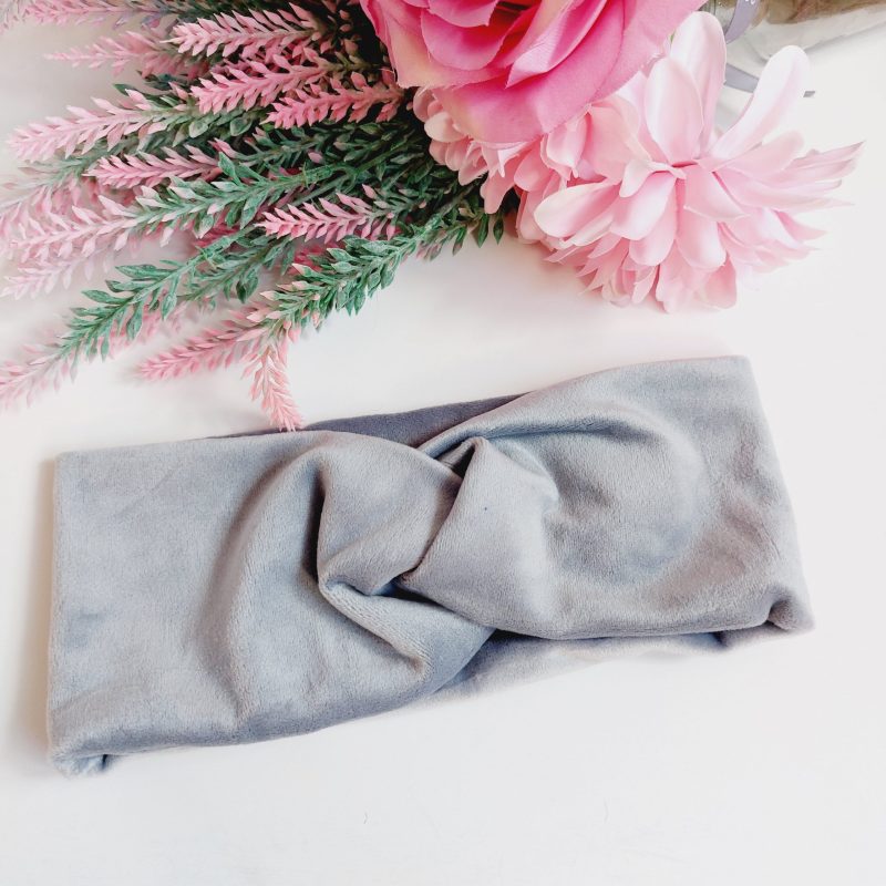 Opaska welurowa szara