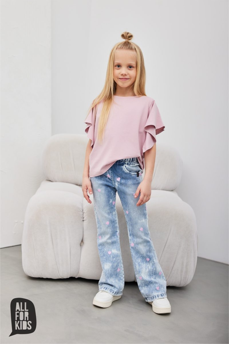 Bluzka różowa falbankowe rękawy