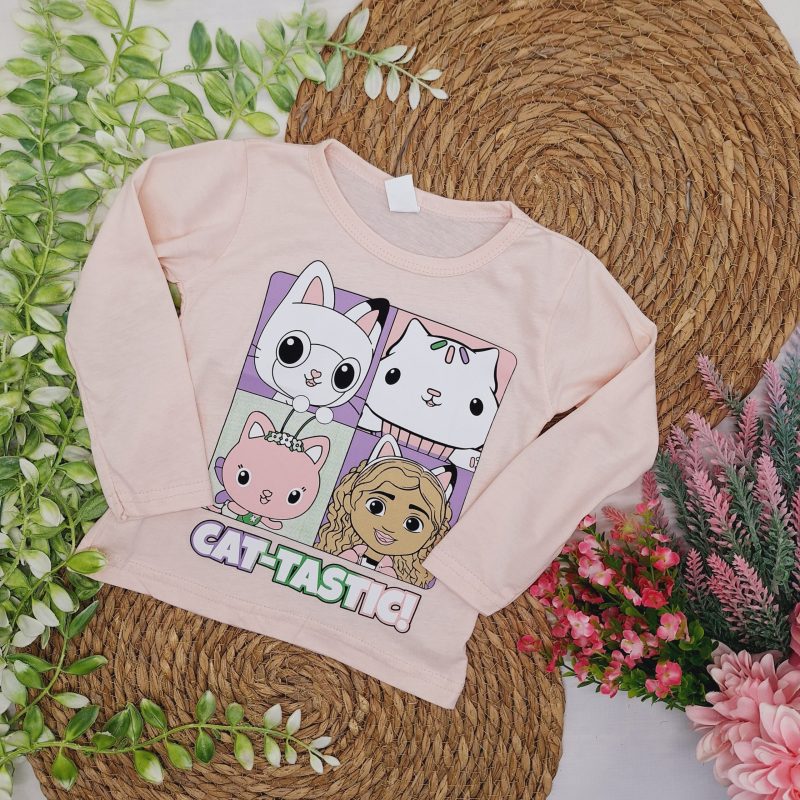 Bluzka Cat-Tastic pudrowy brzoskwinka