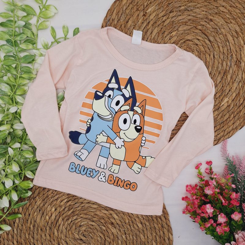 Bluzka Bluey i Bingo pudrowa brzoskwinka