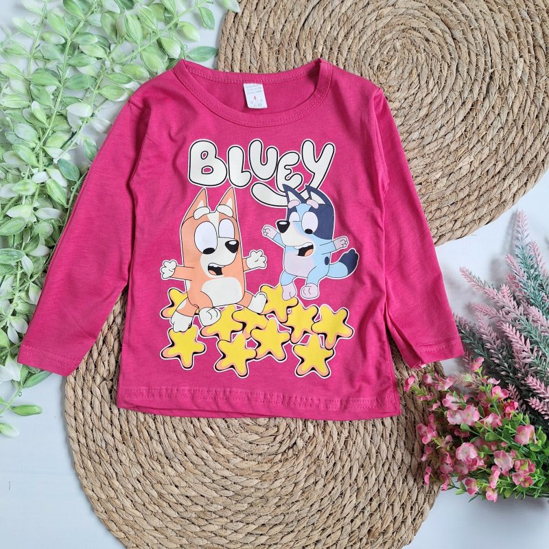 Bluzka Bluey gwiazdki fuksja