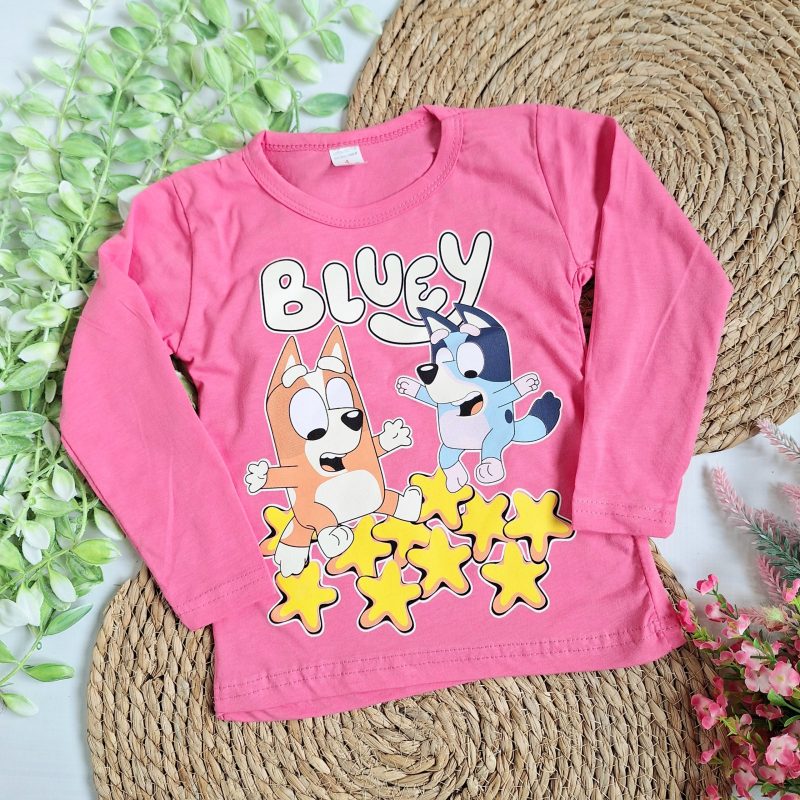 Różowa bluzka Bluey gwiazdki