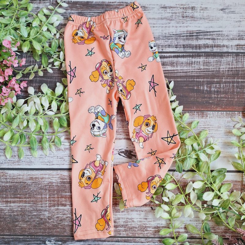 Brzoskwiniowe leginsy prążkowane Psi Patrol