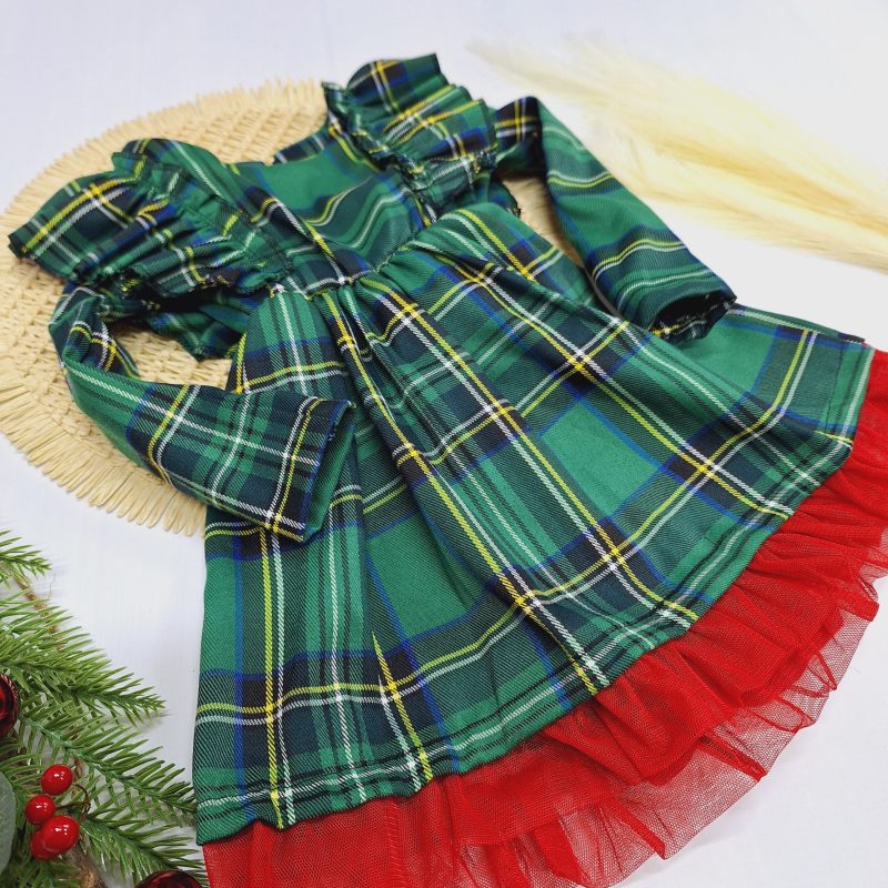 Zielona sukienka w krateczkę