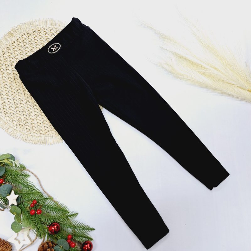 Czarne dzianinowe leginsy "M"