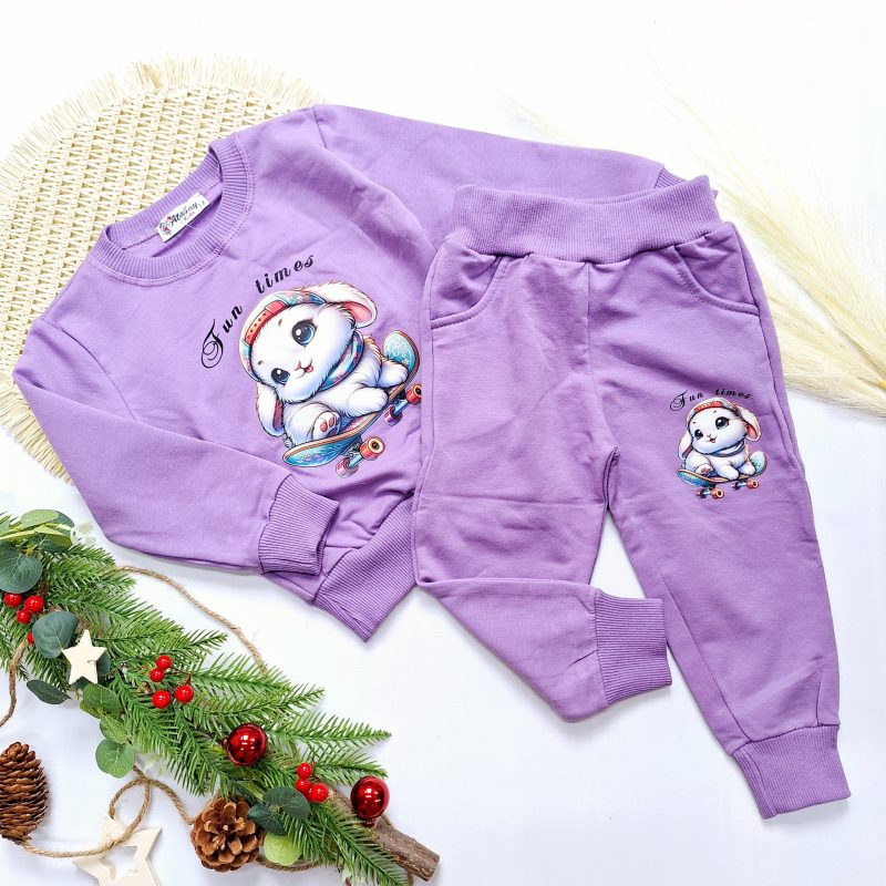 Komplet ocieplany z króliczkiem