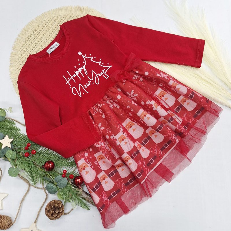 Sukienka świąteczna Mikołaje tiul