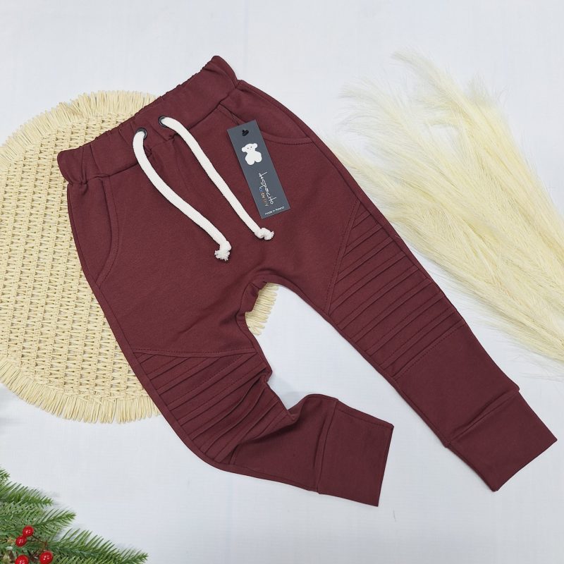 Spodnie Despacito basic zakładki burgund