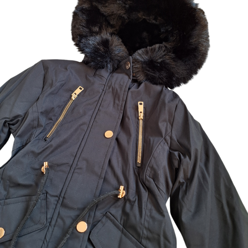 Czarna kurtka parka zimowa